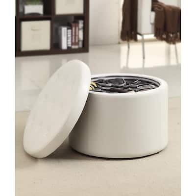Convenience Concepts Designs4Comfort Round Shoe Storage Ottoman