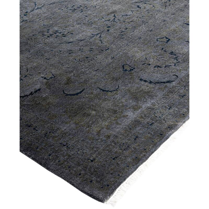Overdyed One-of-a-Kind Hand-Knotted Area Rug - Black - 8' 2" x 10' 2"