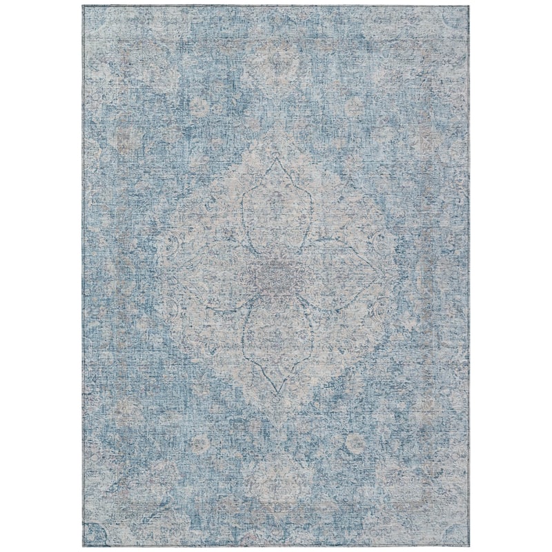 Machine Washable Indoor/Outdoor Traditional Global Chantille Rug