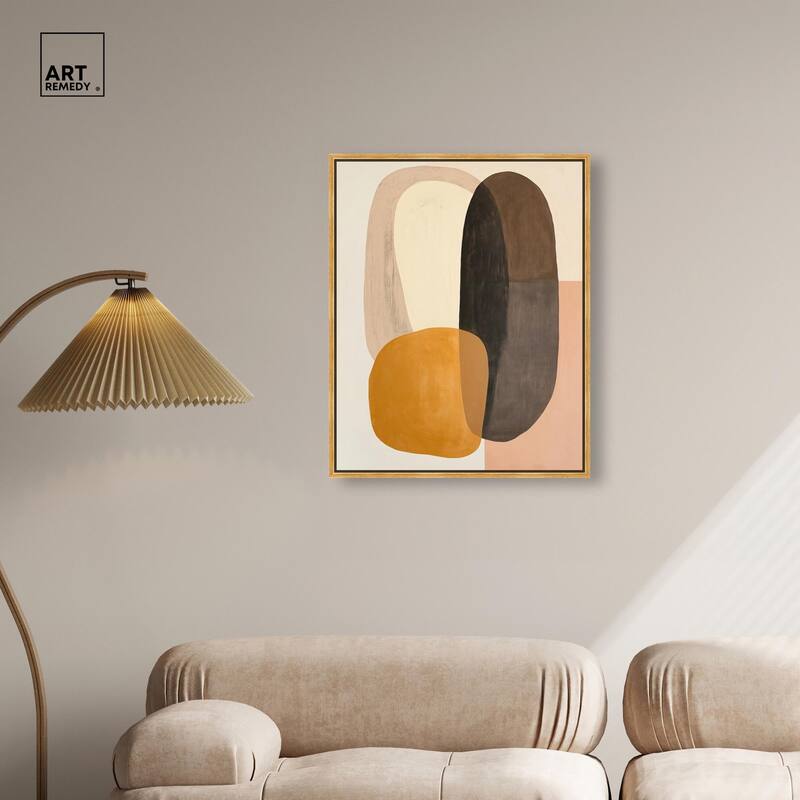 Burnt Ochre Orbit Canvas by Art Remedy