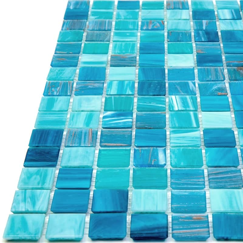 Apollo tile 12" x 12" Mingles Glossy Turquoise Green Glass Tile (20 sq ft/case) - 20 Pack