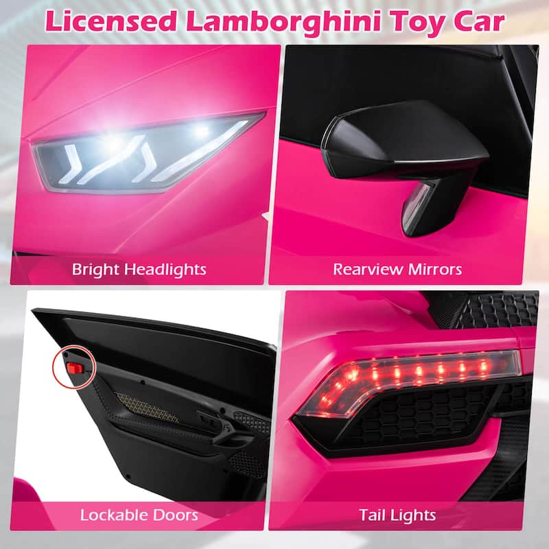 Costway 4WD 2-Seater Ride on Car, Licensed Lamborghini Kids’ Vehicles - See Details