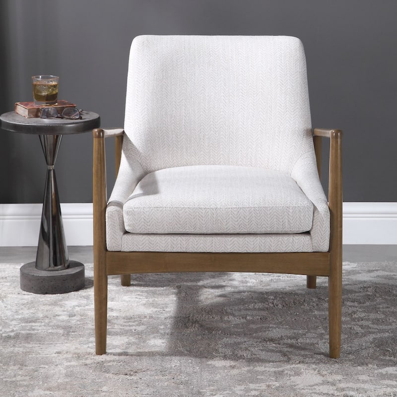 Uttermost Bev 27" Wide Fabric Rubberwood Framed Midcentury Modern