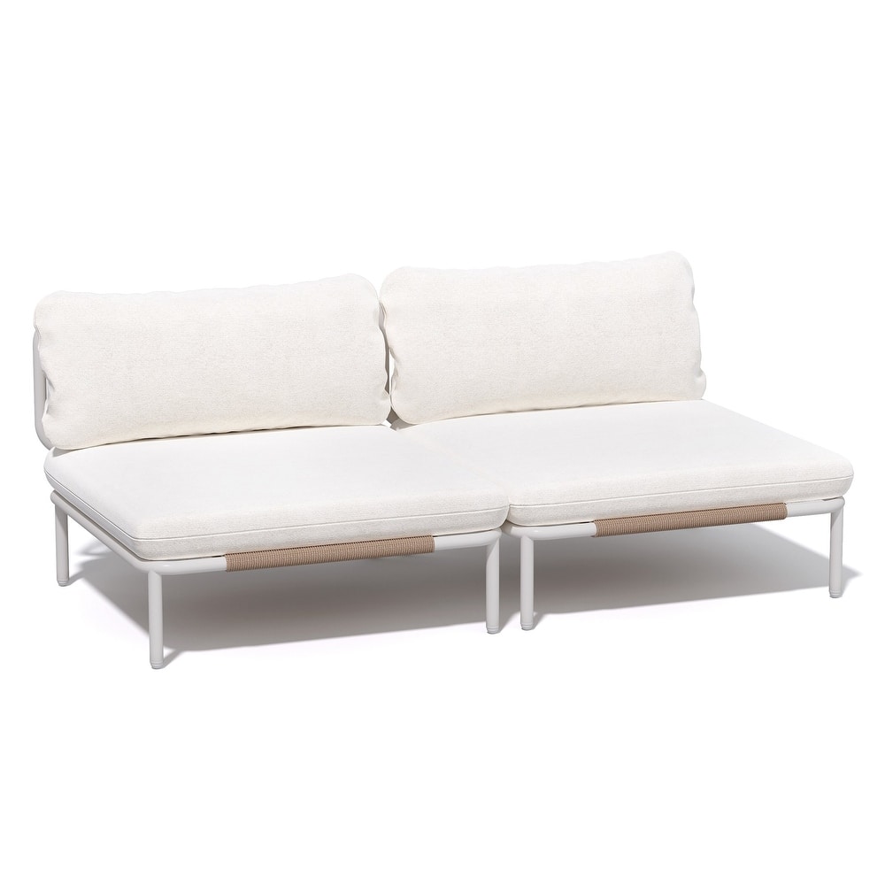 Outdoor Patio Sectional Sofa Conversation Set Cushioned Free Combination Customizable Set