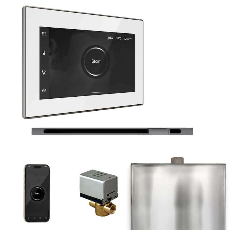 Mr Steam BXL Xbutler Linear Package Steam Shower Control Package with - White / Brilliant Black