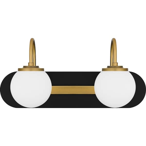 slide 2 of 4, Desmond 2-Light Matte Black Bath Light