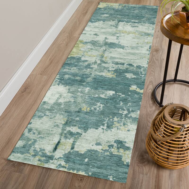 Machine Washable Indoor/ Outdoor Crouppen Modern Chantille Rug