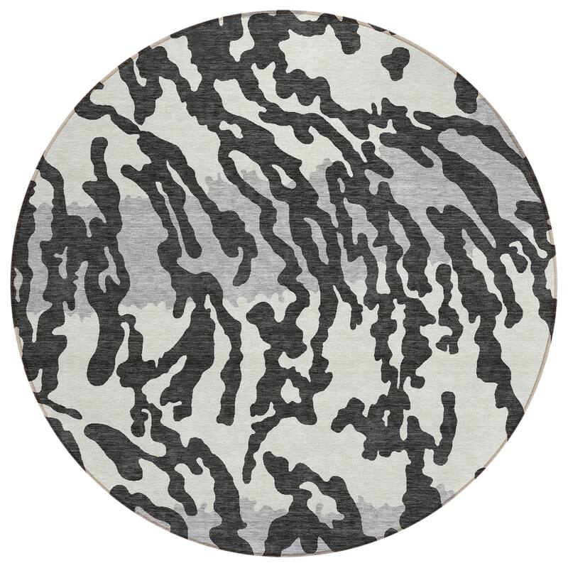 Machine Washable Indoor/ Outdoor Chantille Abstract Animal Print Rug