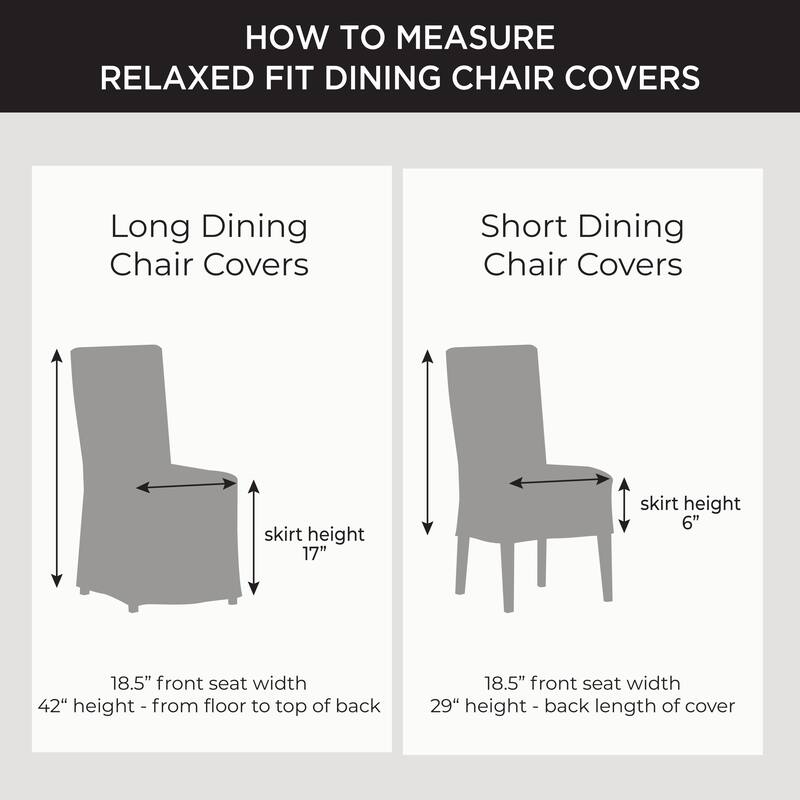 SureFit Cotton Duck Short Dining Room Chair Covers, Set of 2 - 18x29
