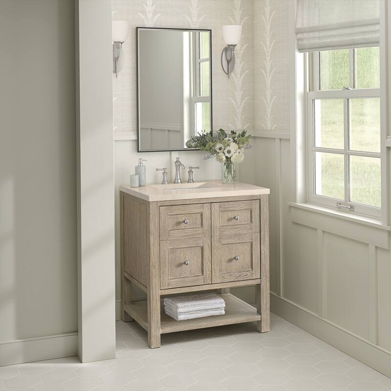 James Martin Vanities Breckenridge 30" Single Vanity, Whitewashed Oak