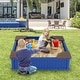 preview thumbnail 4 of 7, Gymax Kids Outdoor Sandbox 48.5'' x 48.5'' x 12.5'' Large HDPE Sandpit