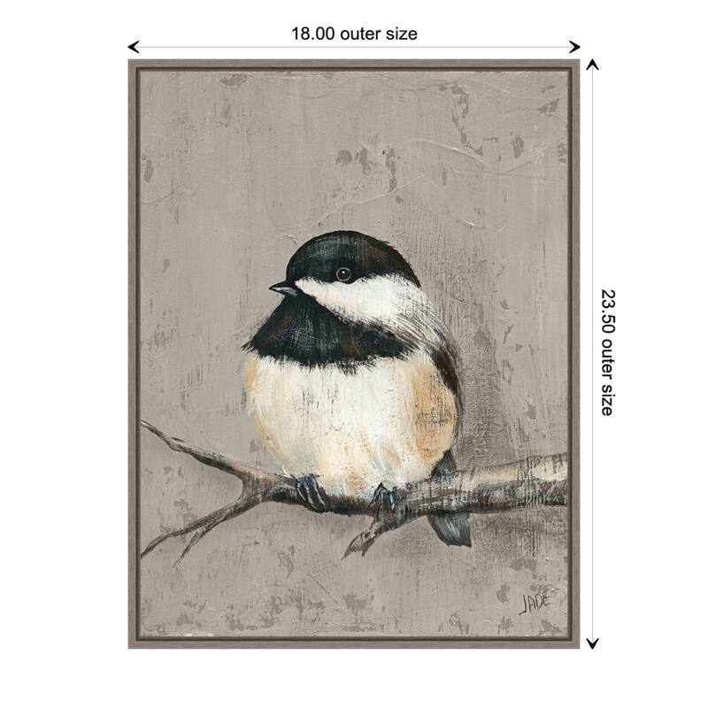 Winter Bird IV by Jade Reynolds Canvas Art Framed - Sylvie Greywash