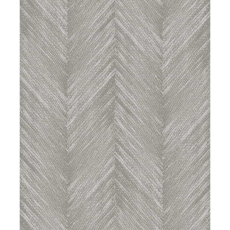 Seabrook Designs Otto Geometric Chevron Non-Woven Unpasted Wallpaper - 20.9 in. W x 33 ft. L - Pewter