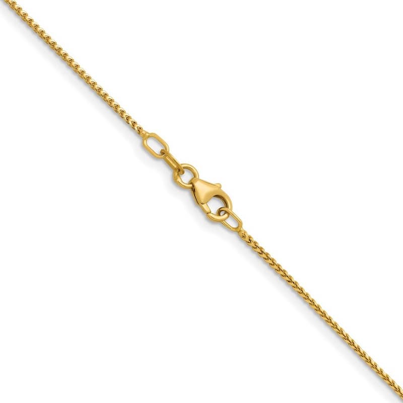 Curata Italian 14k Yellow Gold 1mm Franco Chain Necklace (Lobster)