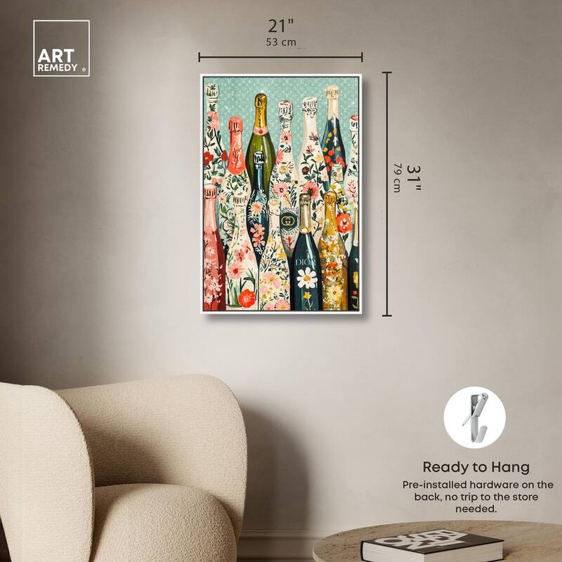 Floral Collection Bottles Canvas by Art Remedy