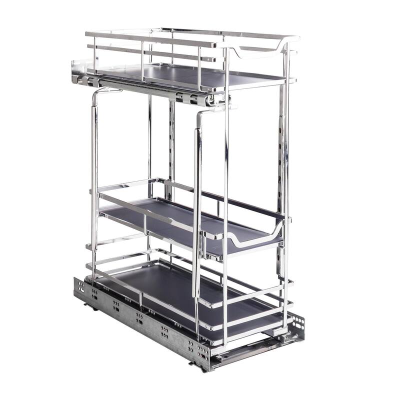 Hardware Resources 9" Wide Base Cabinet Pull Out Filler with Soft - Polished Chrome
