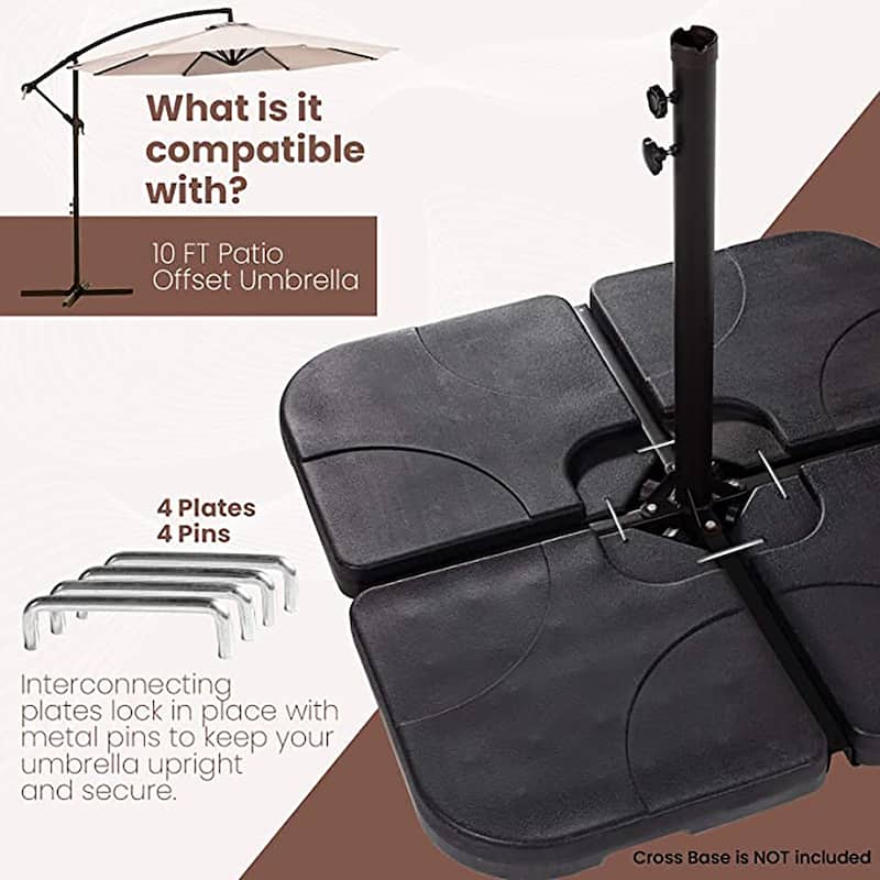 4-Piece 230 lbs.Plastic Free Standing Patio Umbrella Base