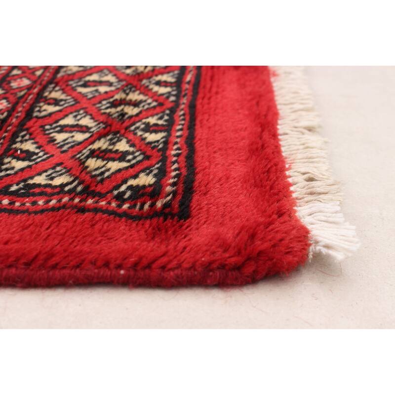 ECARPETGALLERY Hand-knotted Finest Peshawar Bokhara Red Wool Rug - 8'3 x 10'2