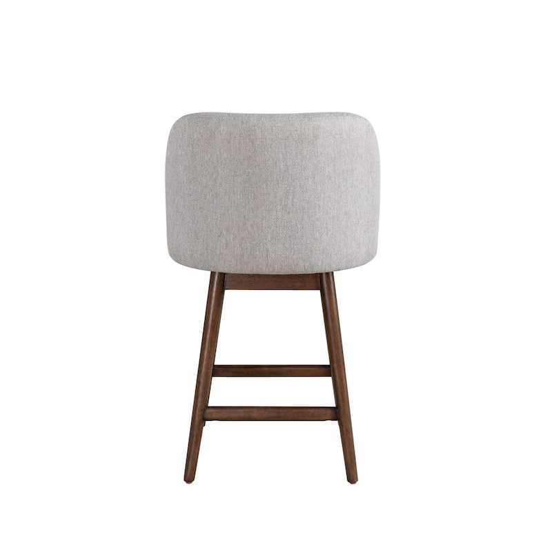 Sadie Modern Swivel Bar Stool, Upholstered Counter Height Chair with Solid Wood Frame