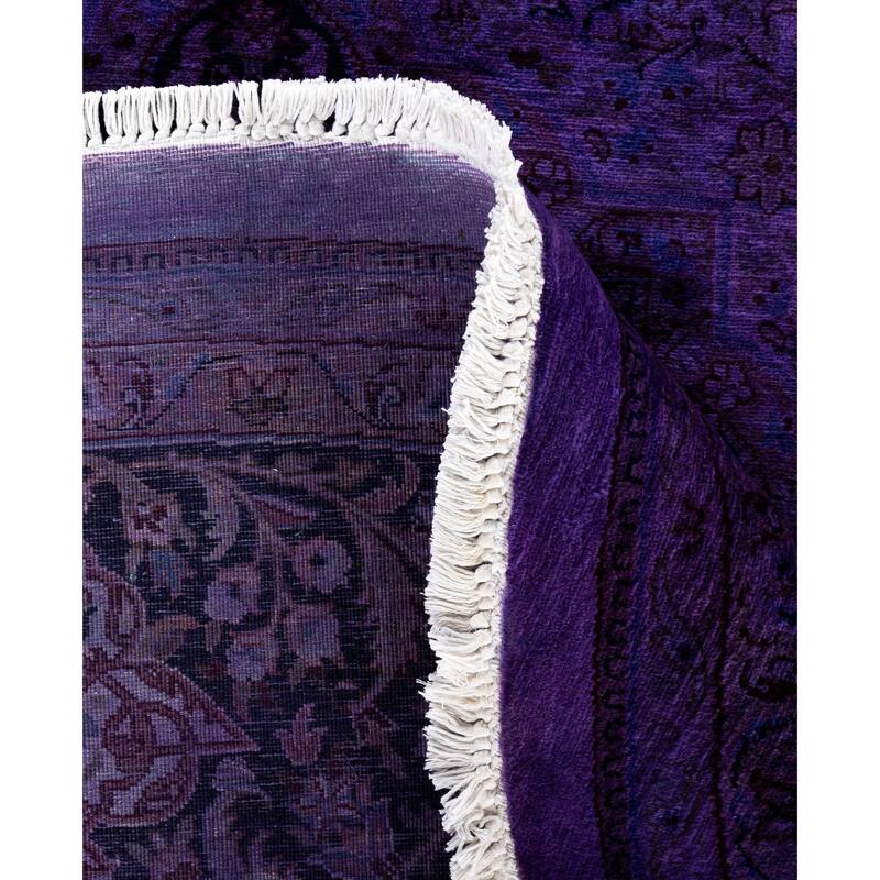 Overdyed One-of-a-Kind Hand-Knotted Area Rug - Purple - 8' 7" x 8' 9"