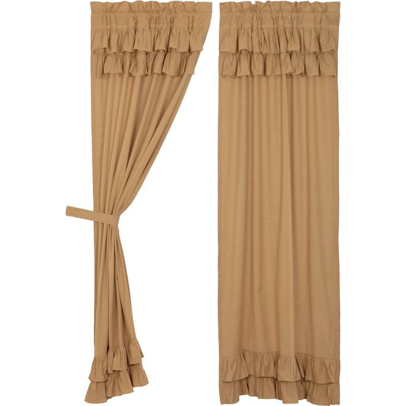 Simple Life Flax Ruffled Panel Set - Panel 84x40 - Panel 84x40