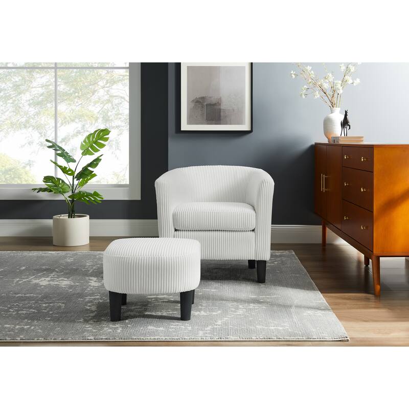 Upholstered Arm Chair Accent Chair with Ottoman