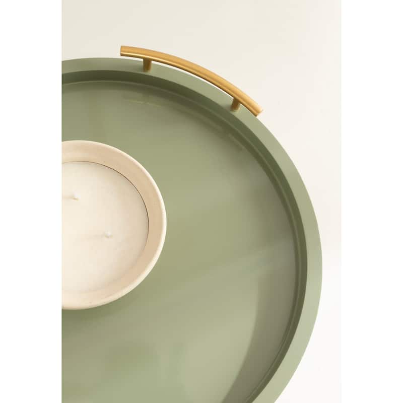 Kate and Laurel Halsey Wood Round Decorative Tray