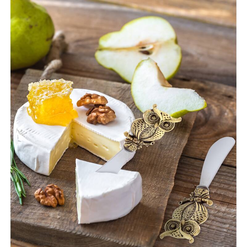 KitchaBon Gold Stainless Steel Cheese Spreader Set of 2 - Owl
