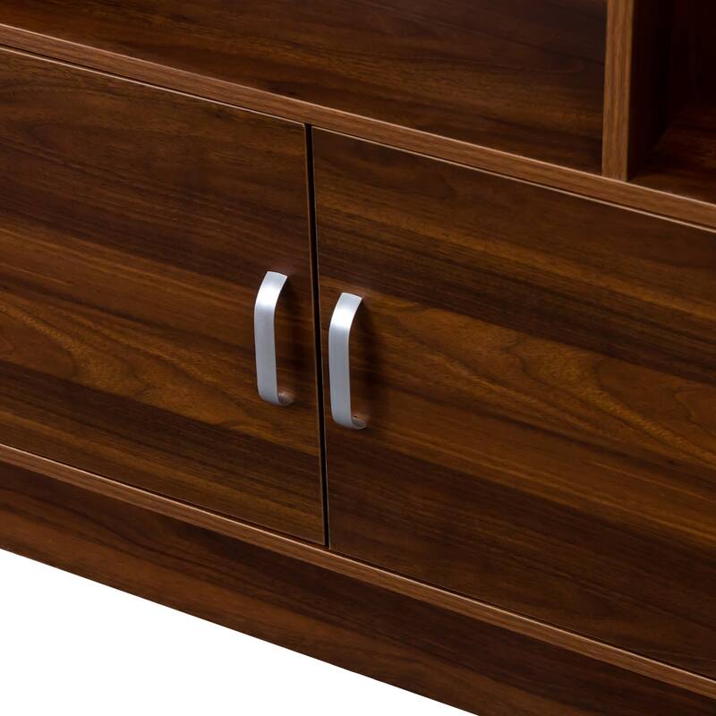 GDF Studio - Jasmine Modern Bookshelf and Kitchen Storage Cabinet with Pegboard, Drawer, and Cubby Display Shelves