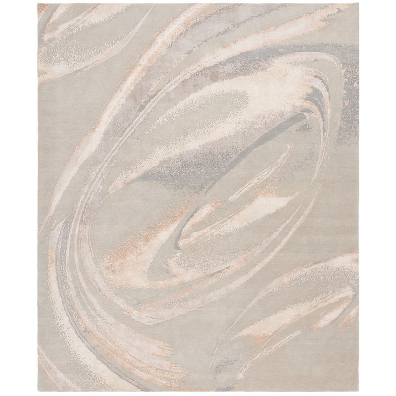 SAFAVIEH Couture Hand-Knotted Saint Tropez Julieta Contemporary Wool Rug - 8' x 10' - Grey/Sage