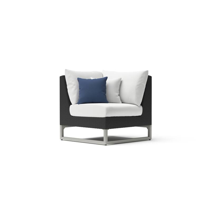 Milo Espresso 4 Piece Sunbrella Outdoor Patio Sectional with Table