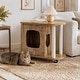 preview thumbnail 10 of 13, Modern Cat End Table with Scratching Posts, Hidden Cat House Furniture with Wheels for Indoor Cats