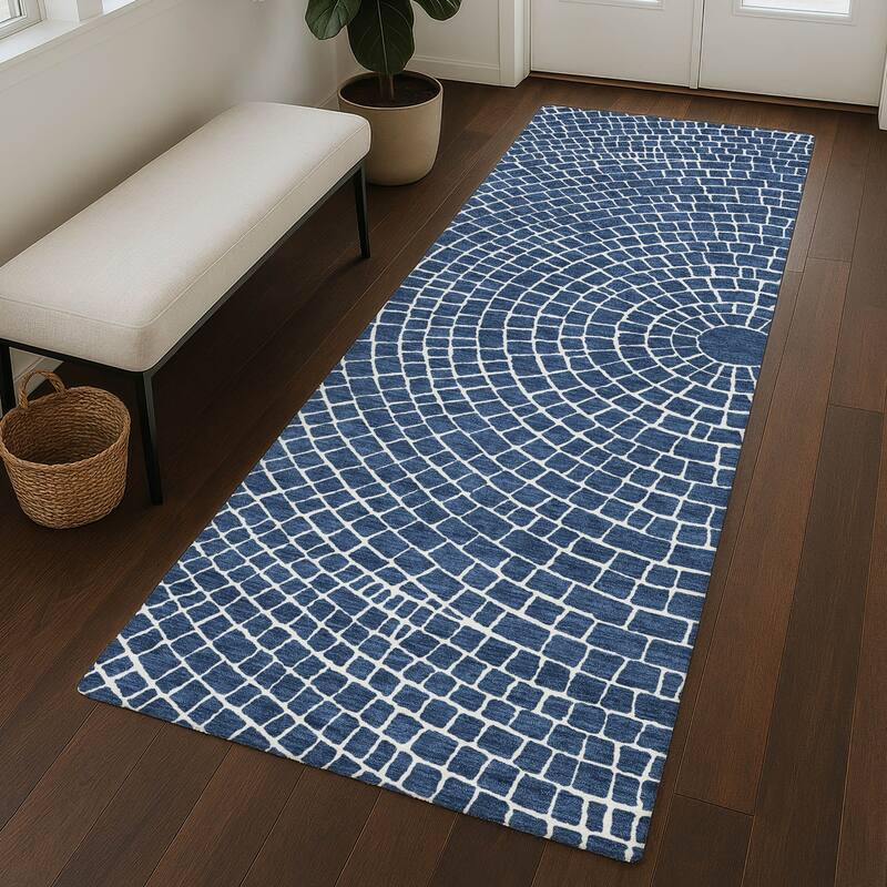 Machine Washable Indoor/ Outdoor Modern Gravity Chantille Rug