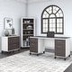 preview thumbnail 50 of 66, Somerset 60W Office Desk with Cabinet and 5 Shelf Bookcase in Ash Gray Storm Gray/White