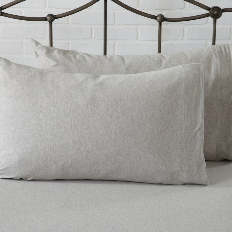 Linery & Co. Heathered Melange Cotton Jersey Knit Sheet Set
