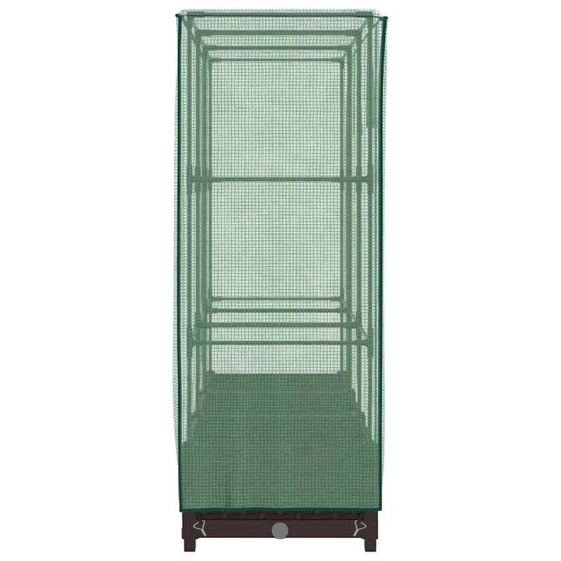 vidaXL Raised Bed Brown, Green Polypropylene, Polyethylene, Iron - 15.7 x 47.2 x 48.4