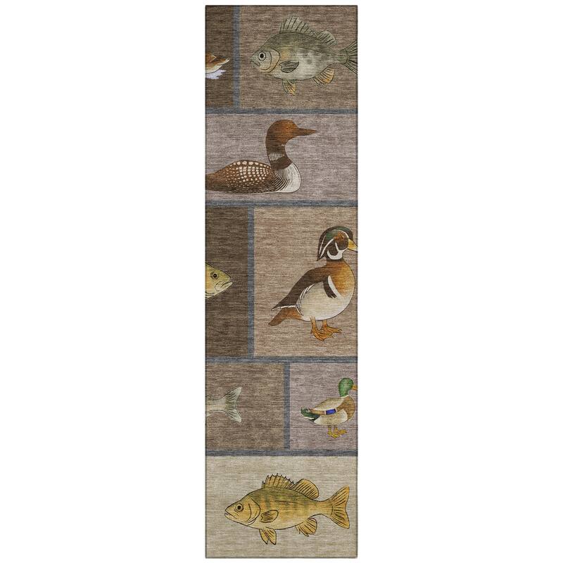 Machine Washable Indoor/ Outdoor Cabin Lodge Chantille Rug