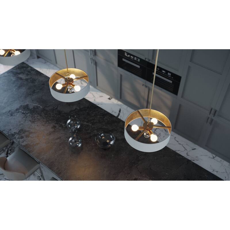 AFX CLNP18MB Pendant 3 Light 18" Wide Crystal Pendant with Fabric