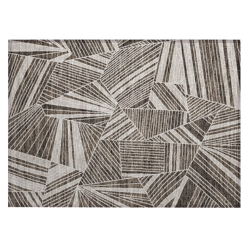 Machine Washable Indoor/ Outdoor Chantille Modern Mosaic Rug
