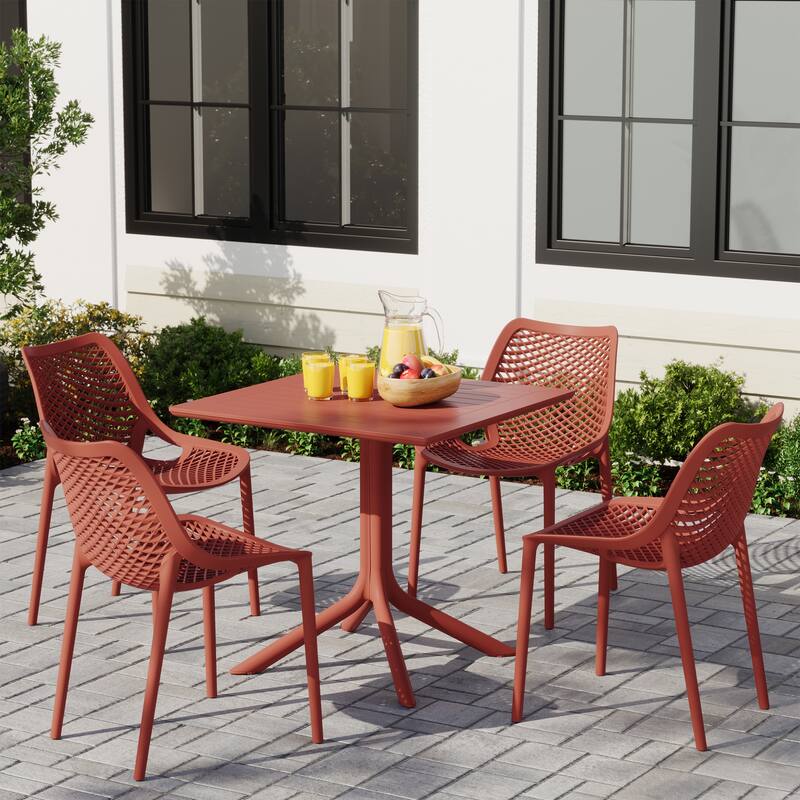 Frond and Form 4-Person Outdoor Square Dining Set