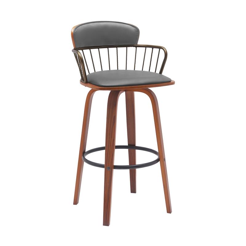 Willow Upholstered Wood Swivel Counter or Bar Stool