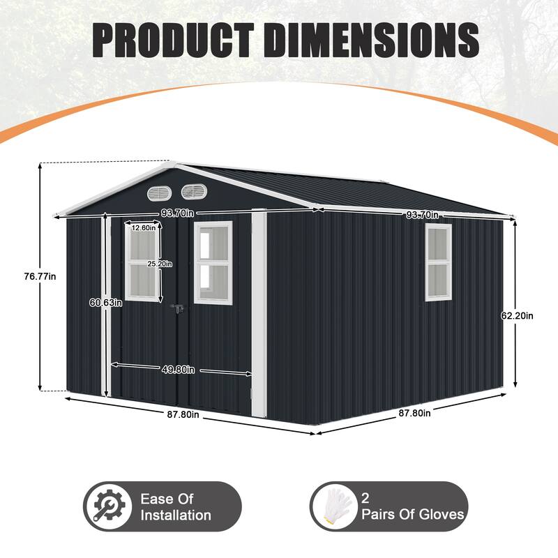 8x8FT Outdoor Storage Shed