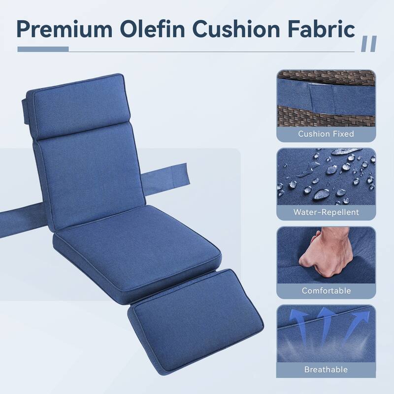 Outdoor Chaise Lounge Chair Adjustable 6-Position