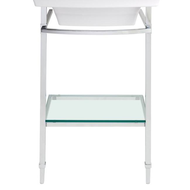 DXV Wyatt Metal Pedestal Console - Chrome