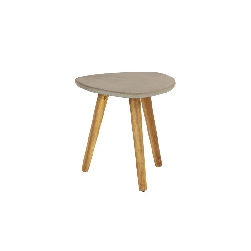 Gray Concrete Resin Modern Outdoor Dining and Accent Table Collection