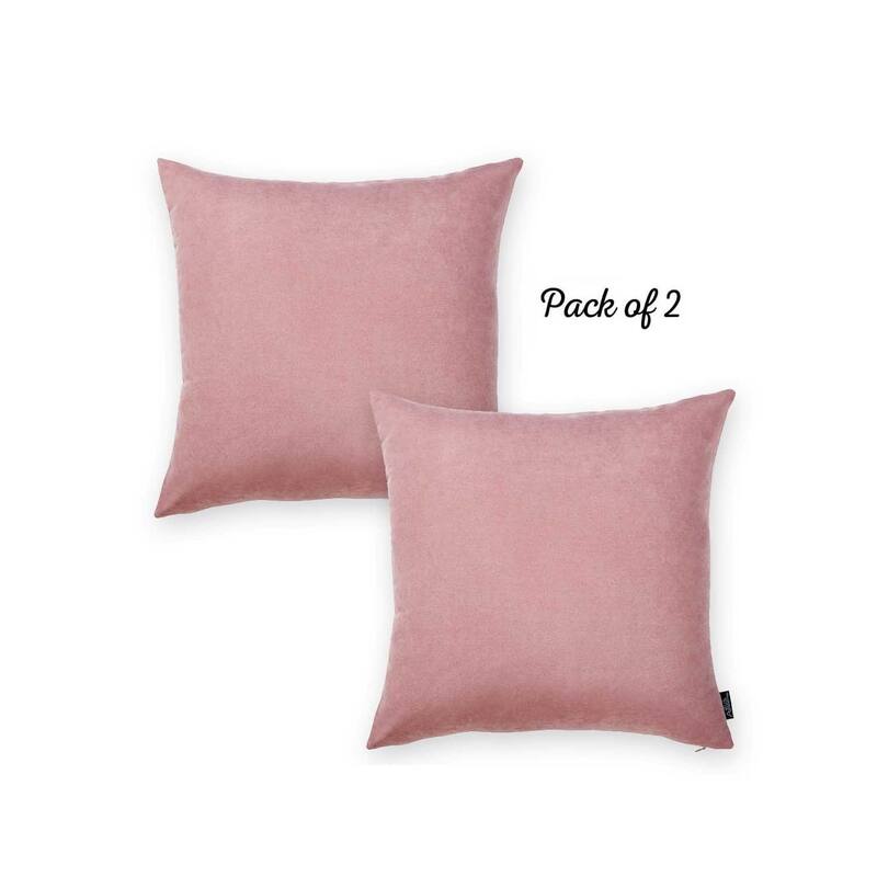 Honey Set of 2 Decorative Throw Pillow Cover Solid Color Square 22" in