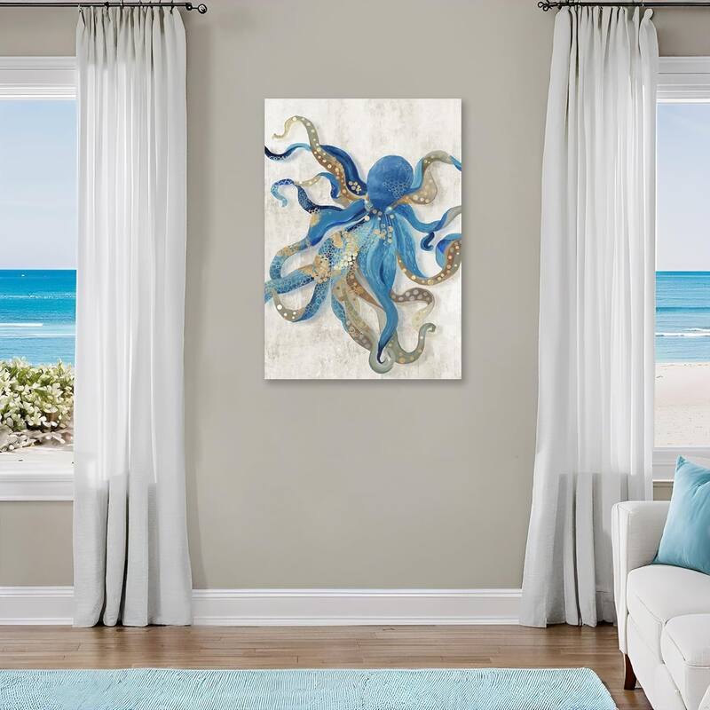 Octopus Canvas Wall Art Ocean Life Theme Painting