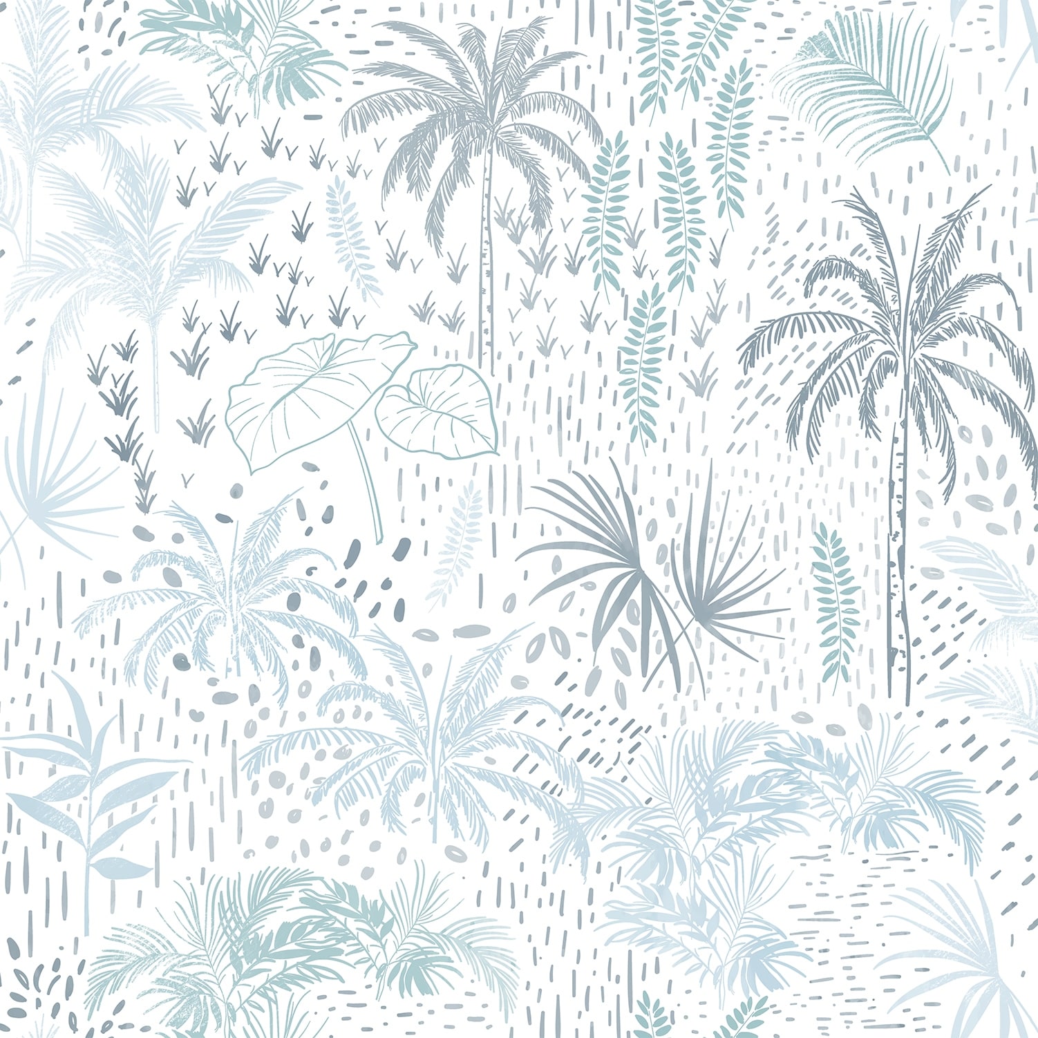 Veer Decor Etched Tropic Blue Peel and Stick Wallpaper