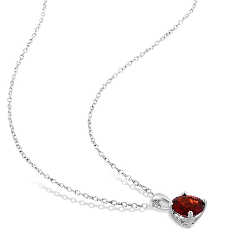 Miadora Gemstone Birthstone Earrings and Necklace Set Sterling Silver