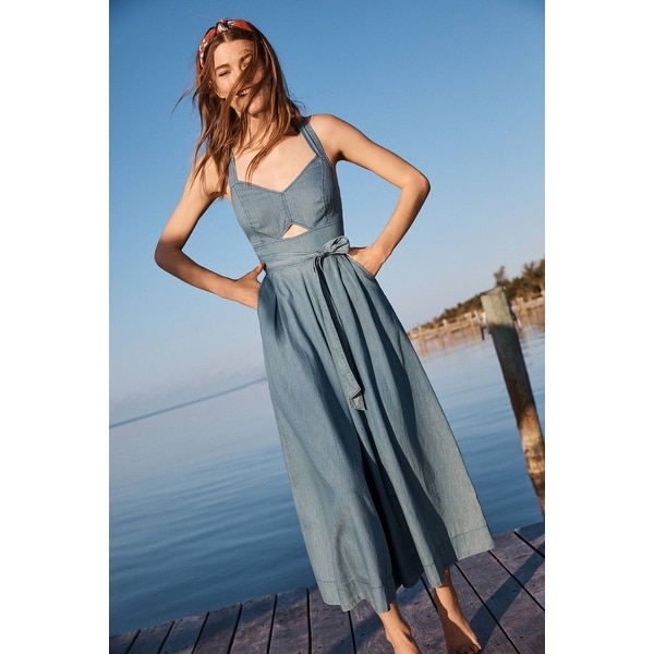 chambray jumpsuit wide leg
